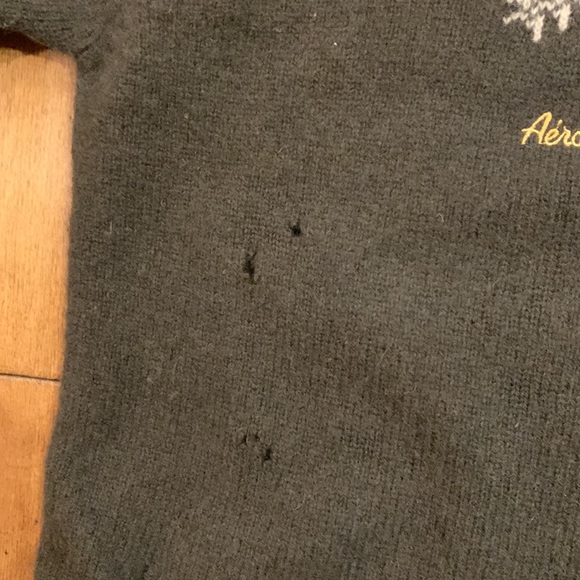 DISTRESSED AEROPOSTALE GREEN SWEATER - Picture 4 of 14